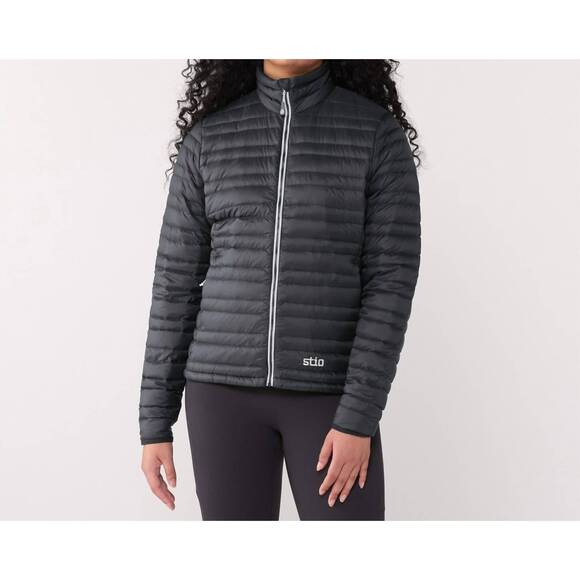 NEW STIO pinion down sweater in abyss